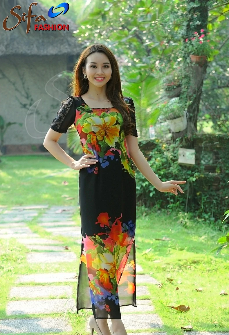 Đầm chiffon hoa