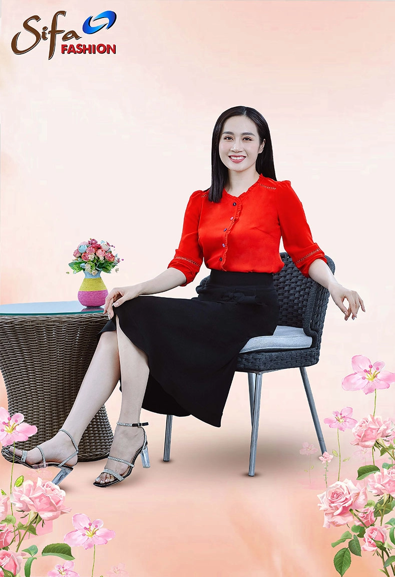 Áo sơ mi lụa phối ren